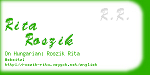 rita roszik business card